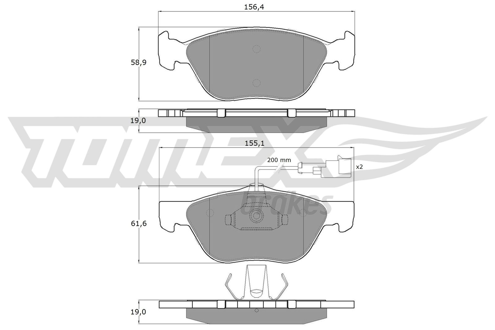 Sada brzdových platničiek kotúčovej brzdy TOMEX Brakes